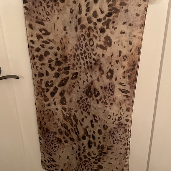 Animal Print Scarf, Brown & Cream, Made in Italy - Picture 4 of 5